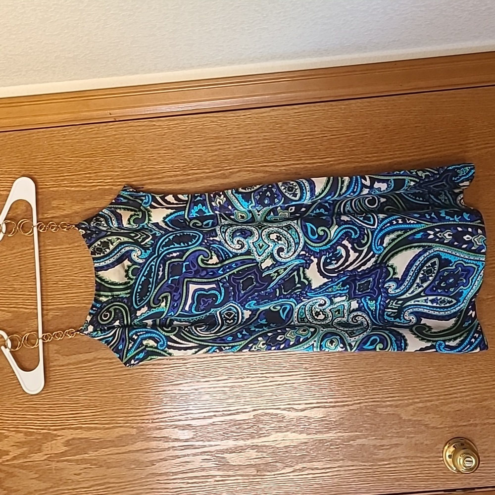 INC paisley blue dress